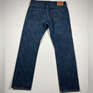 Levis 501 Classic Original Fit Dark Wash Blue Jeans Button Fly Mens Size 36x32